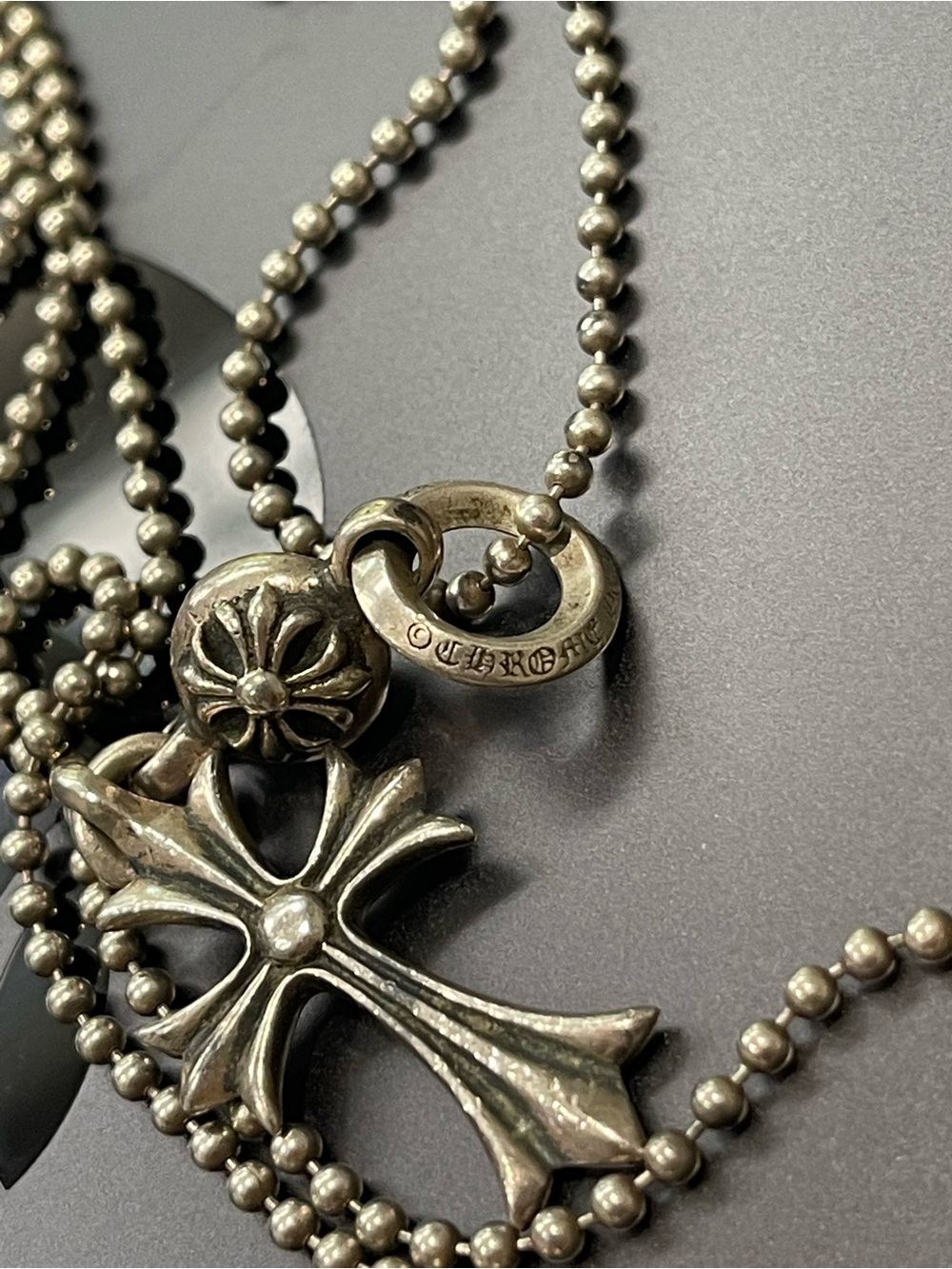 Chrome Hearts Silver Fleur Cross Pendant Necklace - Picture 5 of 5